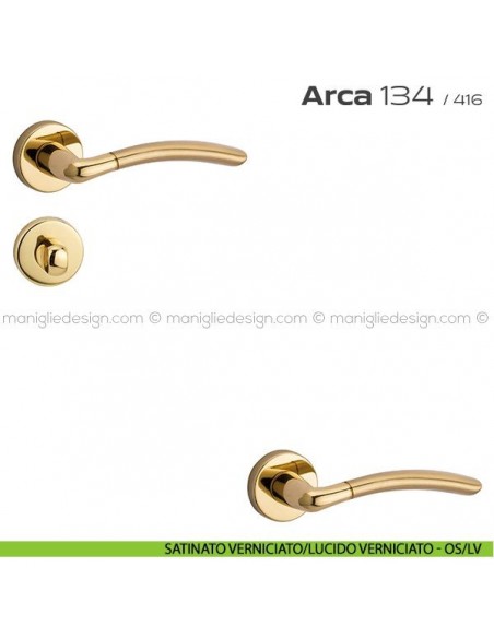 Maniglia per porta con nottolino 134 Arca Reguitti satinato verniciato/lucido verniciato