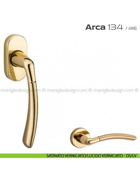 Maniglia per finestra martellina 134 Arca Reguitti satinato verniciato/lucido verniciato