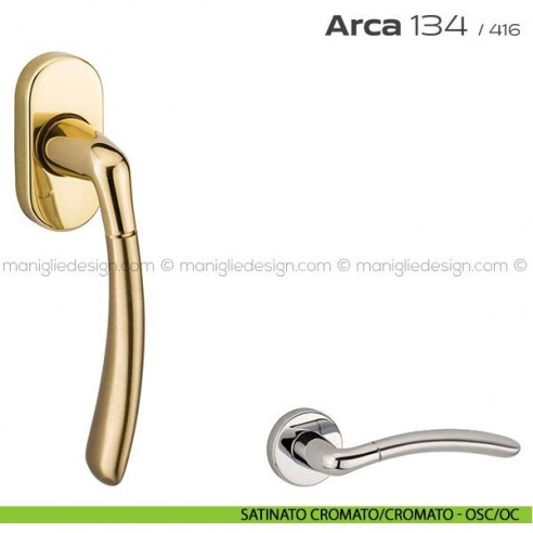 Maniglia per finestra martellina 134 Arca Reguitti satinato cromato/cromato