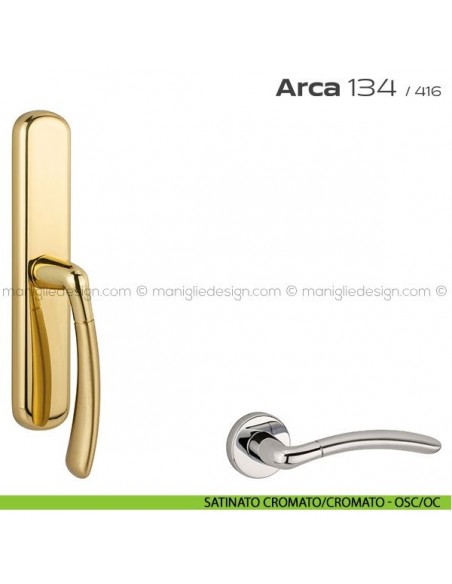 Maniglia per finestra cremonese 134 Arca Reguitti satinato cromato/cromato
