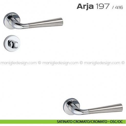 Maniglia per porta con nottolino 197 Arja Reguitti satinato cromato/cromato