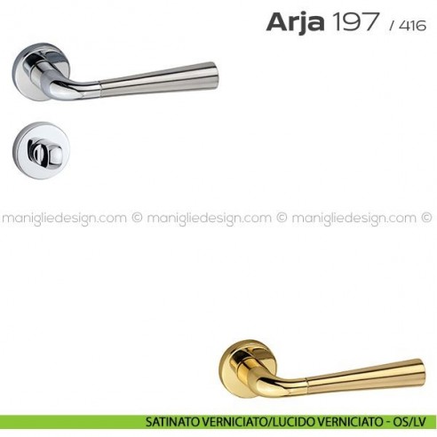 Maniglia per porta con nottolino 197 Arja Reguitti satinato verniciato/lucido verniciato