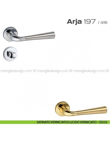 Maniglia per porta con nottolino 197 Arja Reguitti satinato verniciato/lucido verniciato