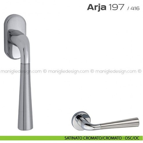 Maniglia per finestra martellina 197 Arja Reguitti satinato cromato/cromato