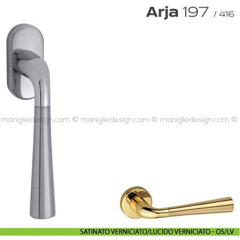Maniglia per finestra martellina 197 Arja Reguitti satinato verniciato/lucido verniciato