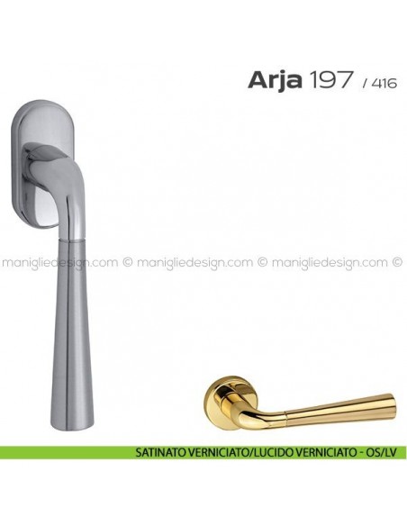 Maniglia per finestra martellina 197 Arja Reguitti satinato verniciato/lucido verniciato