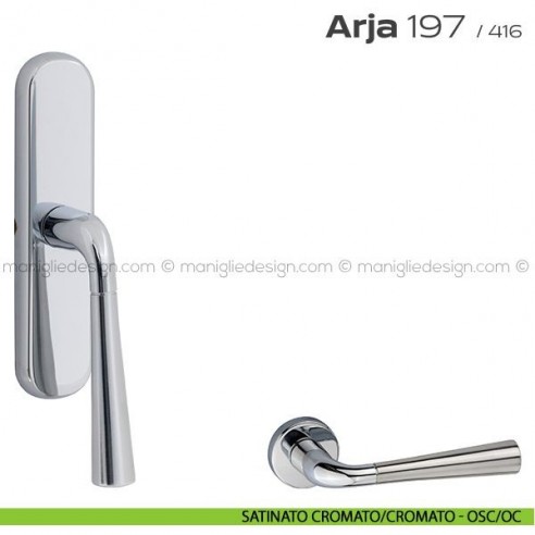 Maniglia per finestra cremonese 197 Arja Reguitti satinato cromato/cromato