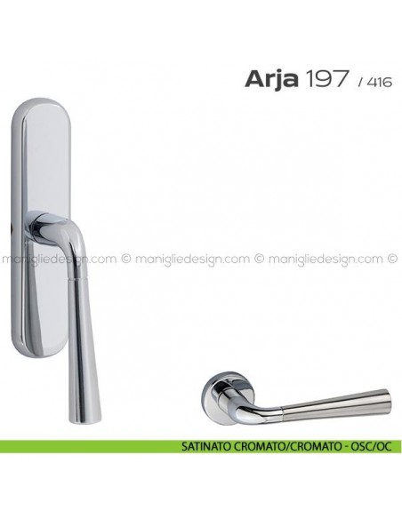 Maniglia per finestra cremonese 197 Arja Reguitti satinato cromato/cromato