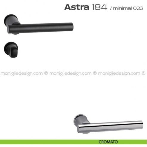 Maniglia per porta con nottolino 184 Astra Minimal Reguitti cromato