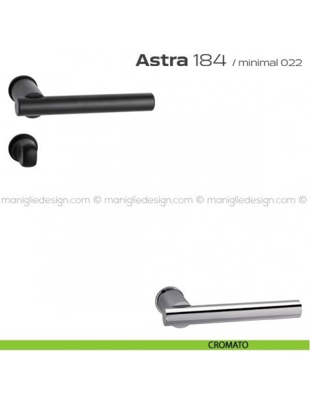 Maniglia per porta con nottolino 184 Astra Minimal Reguitti cromato