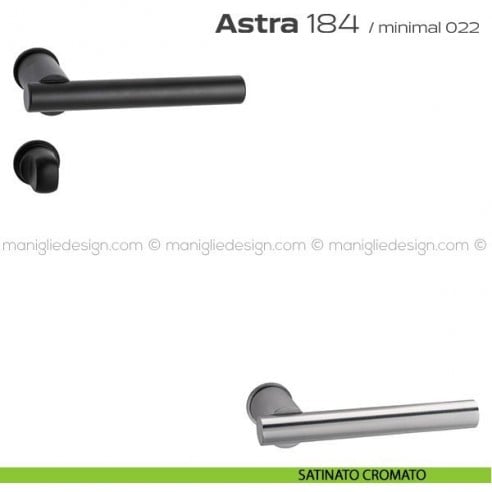 Maniglia per porta con nottolino 184 Astra Minimal Reguitti satinato cromato