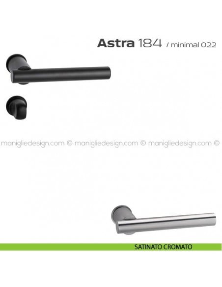 Maniglia per porta con nottolino 184 Astra Minimal Reguitti satinato cromato