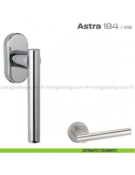 Maniglia per finestra martellina 184 Astra Reguitti satinato cromato