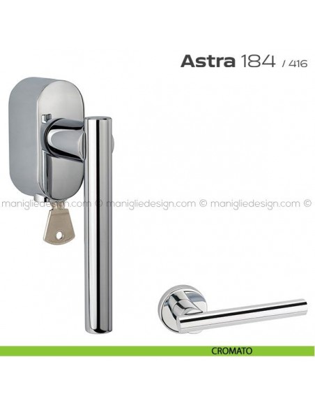 Maniglia per finestra martellina DK con chiave 184 Astra Reguitti cromato
