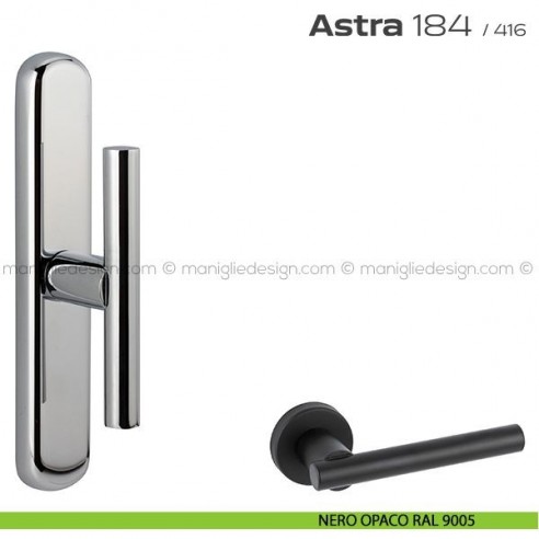 Maniglia per finestra cremonese 184 Astra Reguitti nero opaco RAL 9005