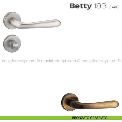Maniglia per porta con nottolino 183 Betty Reguitti bronzato graffiato