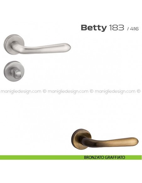 Maniglia per porta con nottolino 183 Betty Reguitti bronzato graffiato