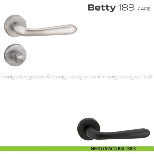Maniglia per porta con nottolino 183 Betty Reguitti nero opaco RAL 9005