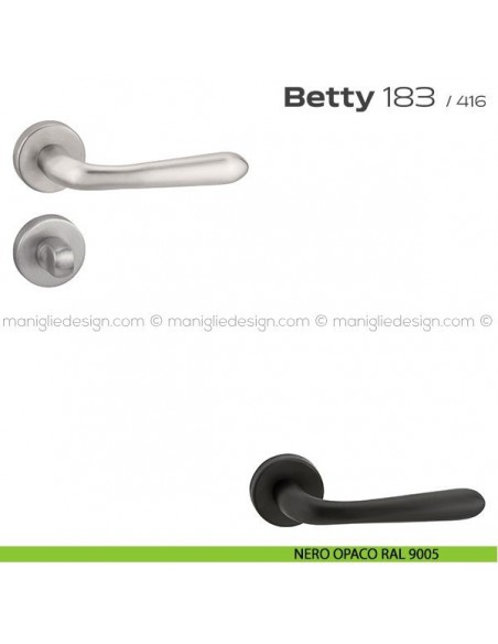 Maniglia per porta con nottolino 183 Betty Reguitti nero opaco RAL 9005
