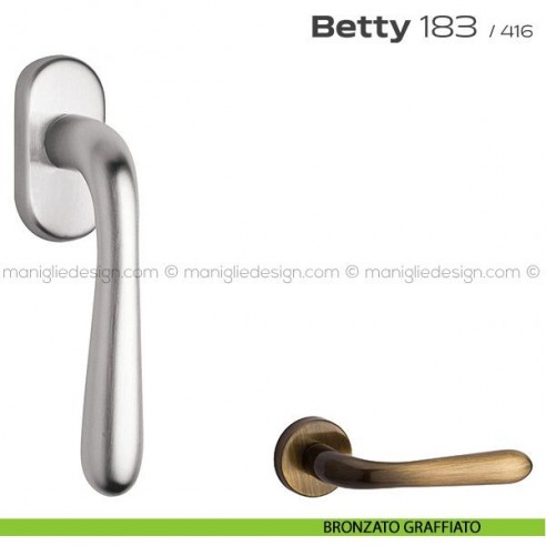 Maniglia per finestra martellina 183 Betty Reguitti bronzato graffiato