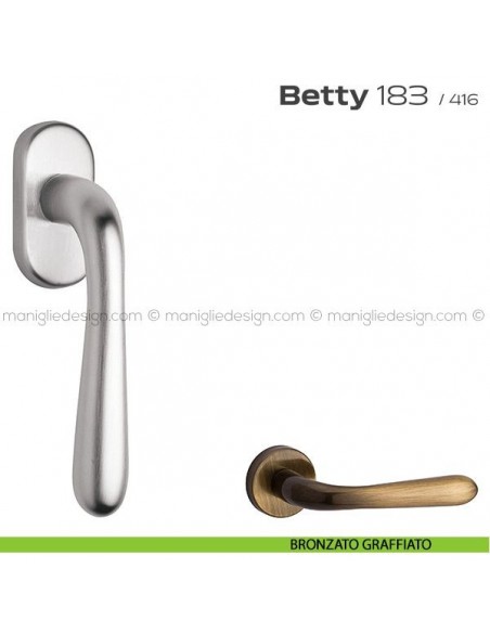 Maniglia per finestra martellina 183 Betty Reguitti bronzato graffiato