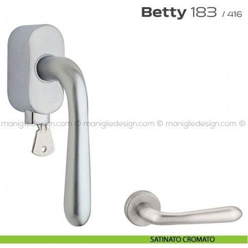 Maniglia per finestra martellina DK con chiave 183 Betty Reguitti satinato cromato