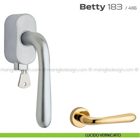 Maniglia per finestra martellina DK con chiave 183 Betty Reguitti lucido verniciato