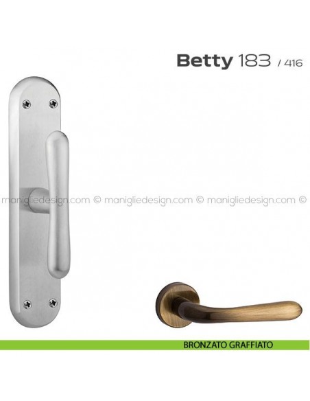 Maniglia per finestra cremonese 183 Betty Reguitti bronzato graffiato