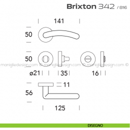 Maniglia per porta con nottolino 342 Brixton Reguitti 2