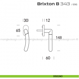 Maniglia per finestra martellina 343 Brixton B Reguitti 2