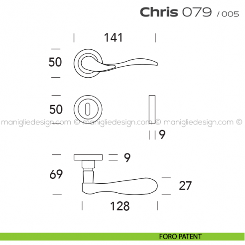 Maniglia per porta 079 Chris Reguitti foro patent