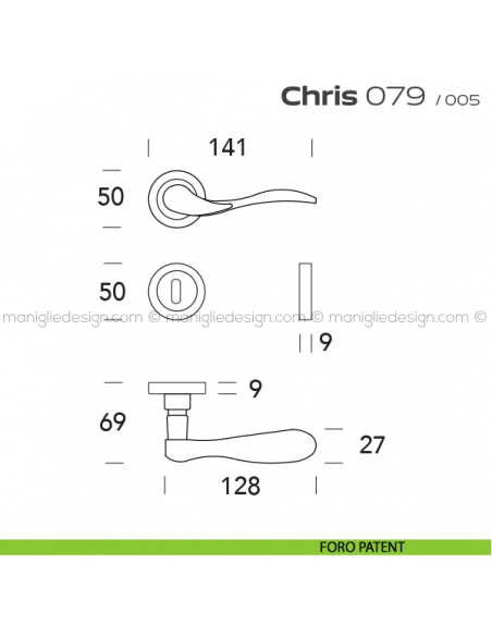 Maniglia per porta 079 Chris Reguitti foro patent
