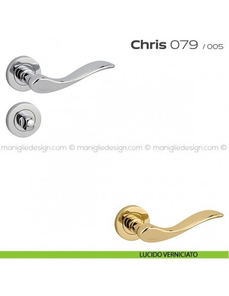 Maniglia per porta con nottolino 079 Chris Reguitti lucido verniciato