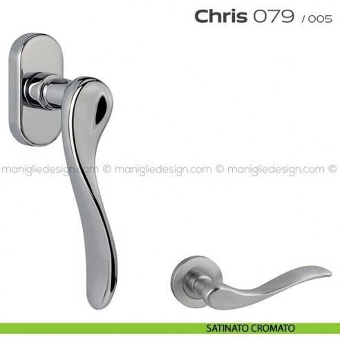 Maniglia per finestra martellina 079 Chris Reguitti satinato cromato