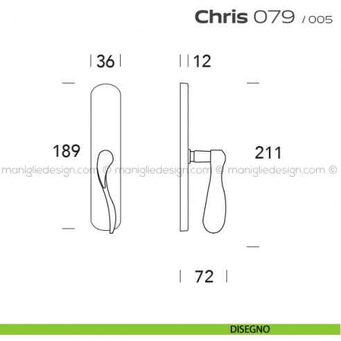Maniglia per finestra cremonese 079 Chris Reguitti disegno