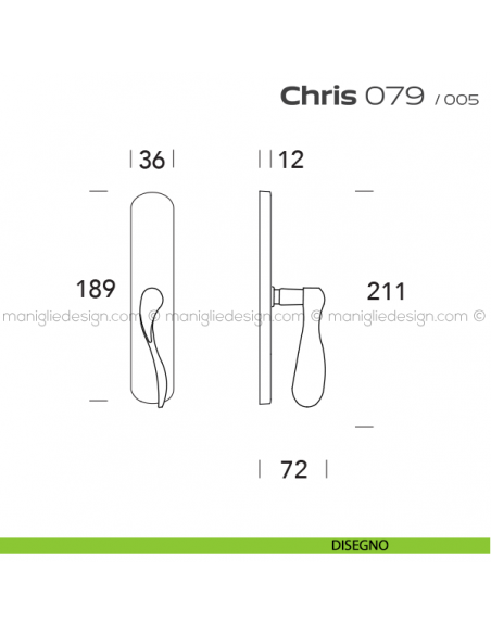Maniglia per finestra cremonese 079 Chris Reguitti disegno