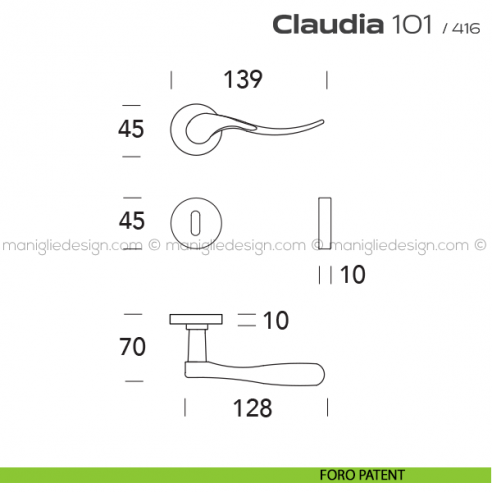 Maniglia per porta 101 Claudia Reguitti foro patent