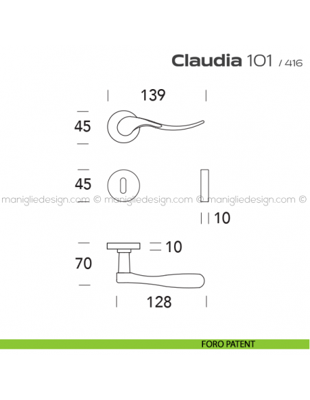 Maniglia per porta 101 Claudia Reguitti foro patent