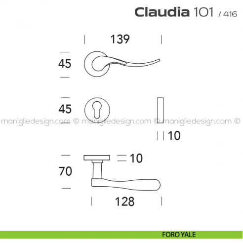 Maniglia per porta 101 Claudia Reguitti foro yale