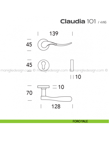 Maniglia per porta 101 Claudia Reguitti foro yale