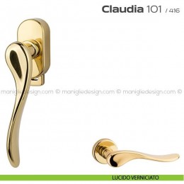 Maniglia per finestra DK con pulsante su placca 101 Claudia Reguitti 2