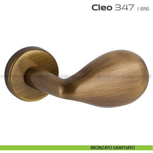 Maniglia per porta 347 Cleo Reguitti bronzato graffiato