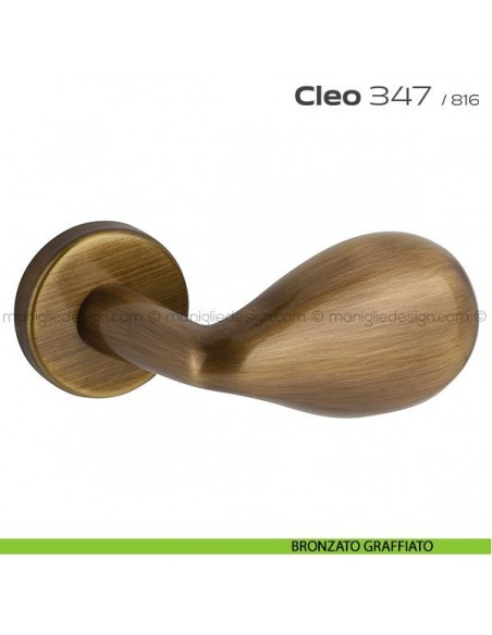 Maniglia per porta 347 Cleo Reguitti bronzato graffiato