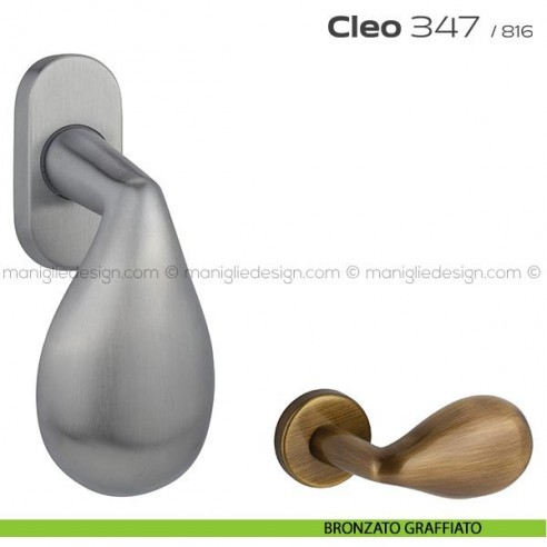 Maniglia per finestra martellina 347 Cleo Reguitti bronzato graffiato