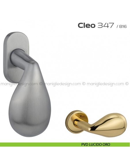 Maniglia per finestra martellina 347 Cleo Reguitti PVD lucido oro