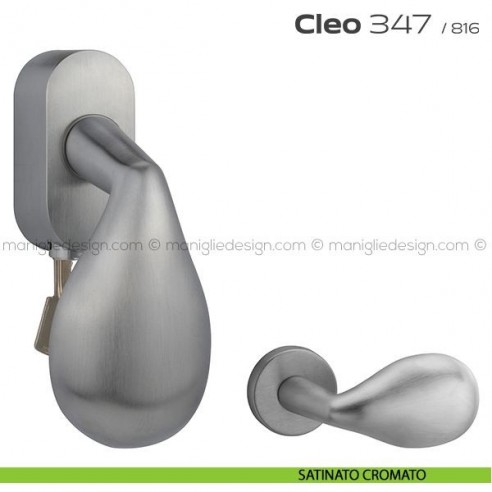 Maniglia per finestra martellina DK con chiave 347 Cleo Reguitti satinato cromato