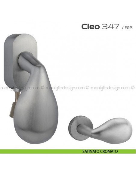 Maniglia per finestra martellina DK con chiave 347 Cleo Reguitti satinato cromato