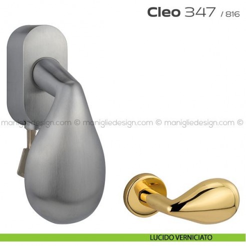 Maniglia per finestra martellina DK con chiave 347 Cleo Reguitti lucido verniciato