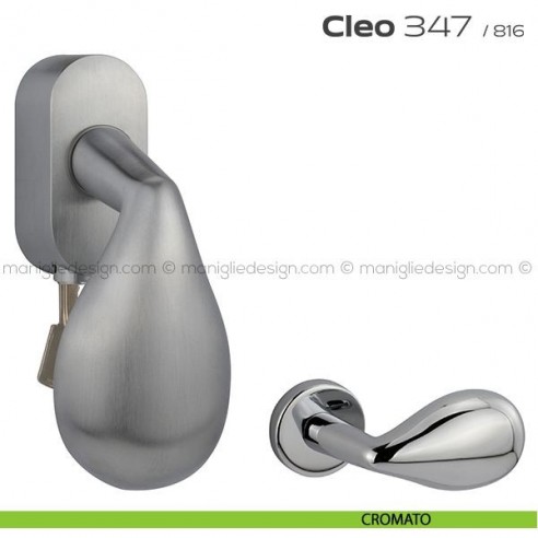 Maniglia per finestra martellina DK con chiave 347 Cleo Reguitti cromato