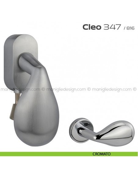 Maniglia per finestra martellina DK con chiave 347 Cleo Reguitti cromato